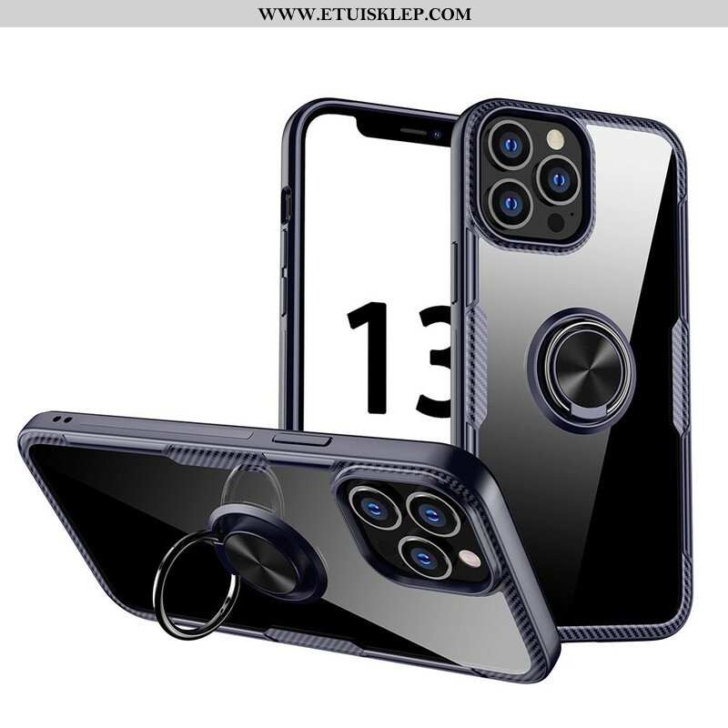 Etui do iPhone 13 Pro Max Metalowy Pierścień Z Włókna Węglowego